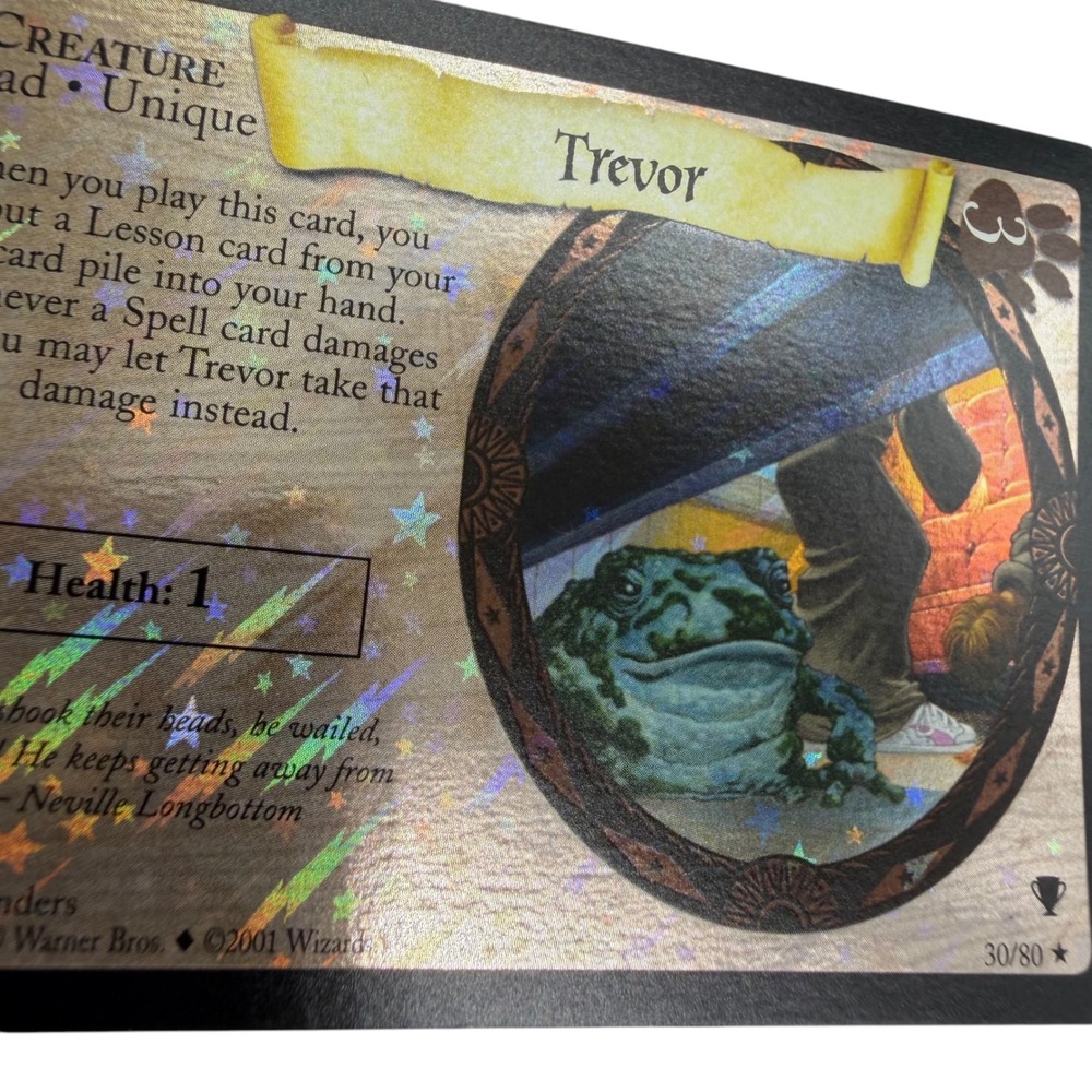 Harry Potter TCG Trevor 30/80 Quidditch Rare Foil Trading Card 2001 Vintage